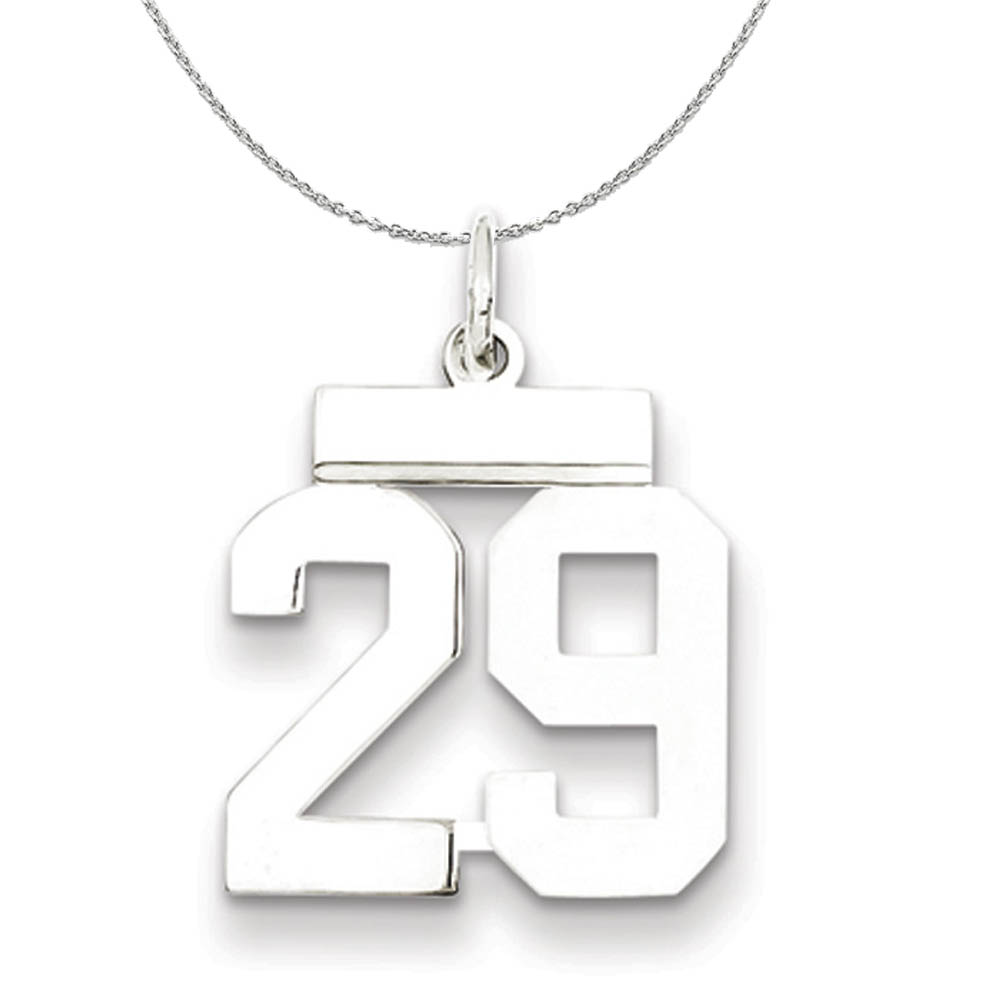 Silver, Athletic Collection, Polished Number 29 Necklace