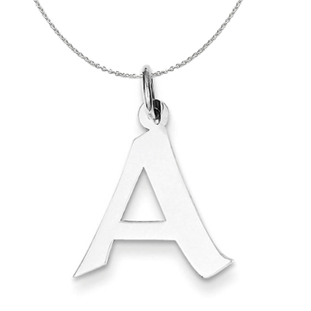 Silver Karlie Collection Artisan Block Initial Charm Letter A Necklace