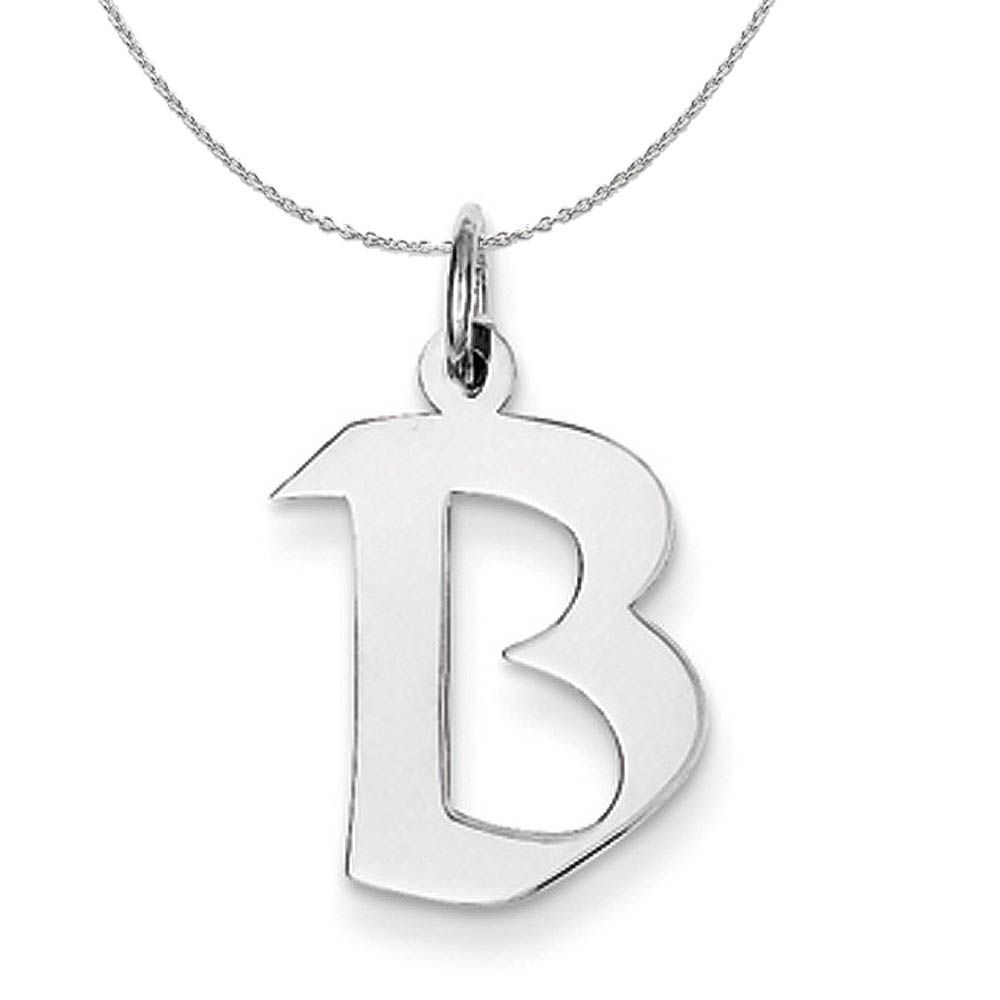 Silver Karlie Collection Artisan Block Initial Charm Letter B Necklace
