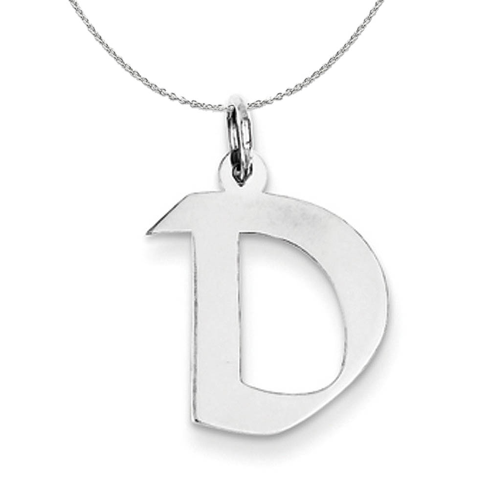Silver Karlie Collection Artisan Block Initial Charm Letter D Necklace