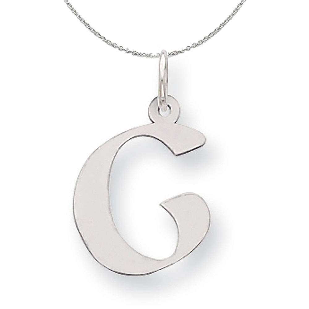 Silver Karlie Collection Artisan Block Initial Charm Letter G Necklace