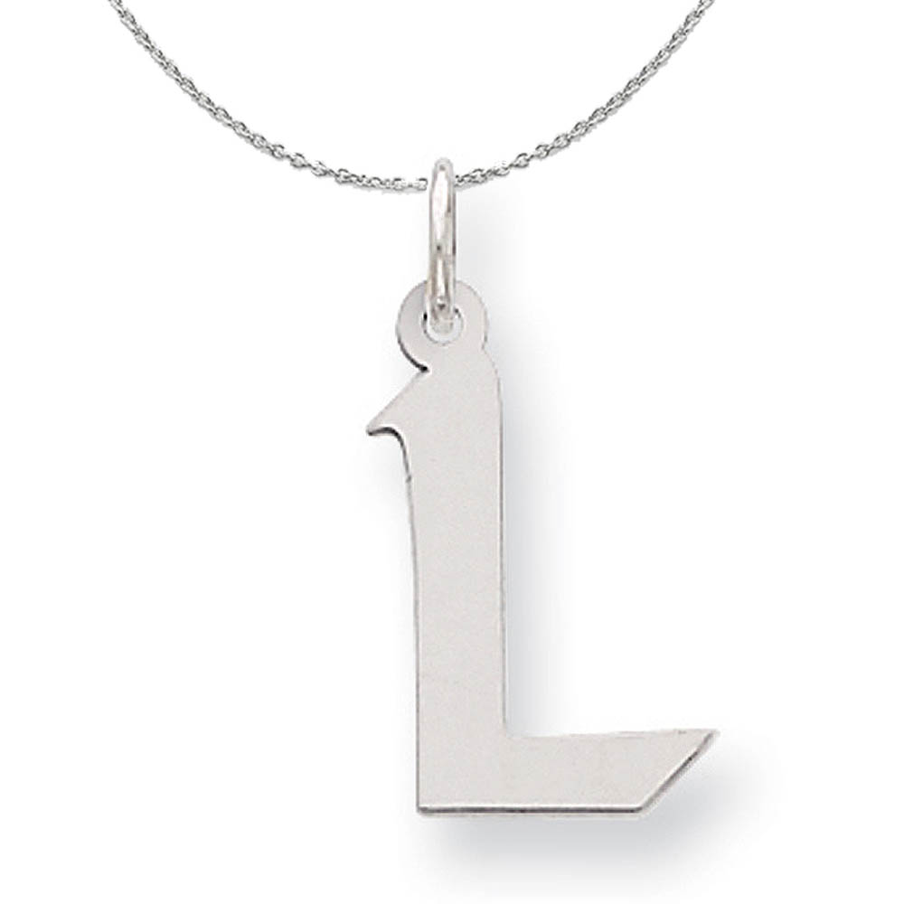 Silver Karlie Collection Artisan Block Initial Charm Letter Necklace