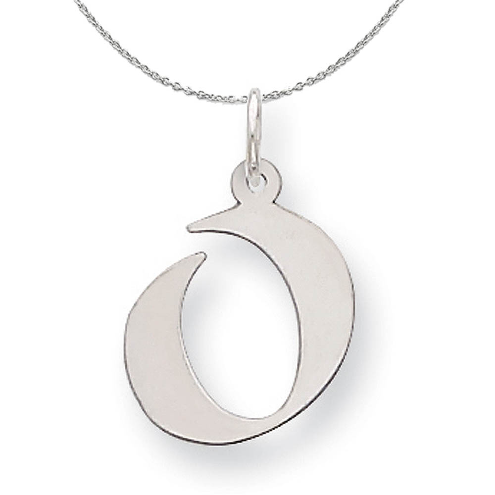 Silver Karlie Collection Artisan Block Initial Charm Letter O Necklace