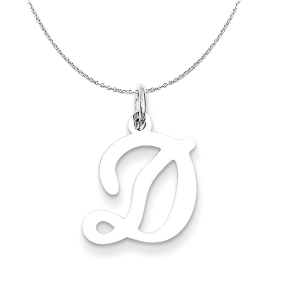 Sterling Silver, Sophia Collection, Script Initial D Necklace