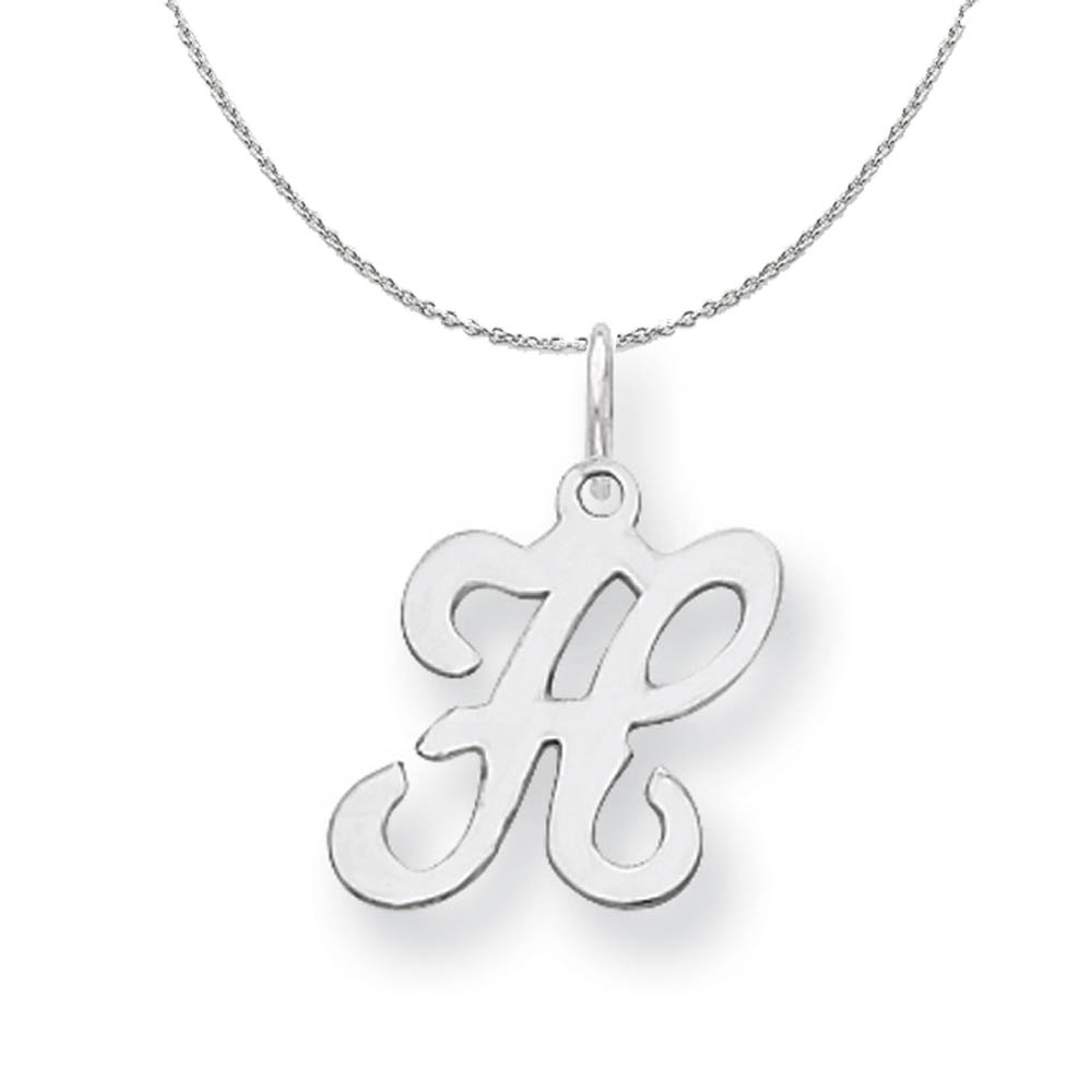 Sterling Silver, Sophia Collection, Script Initial H Necklace