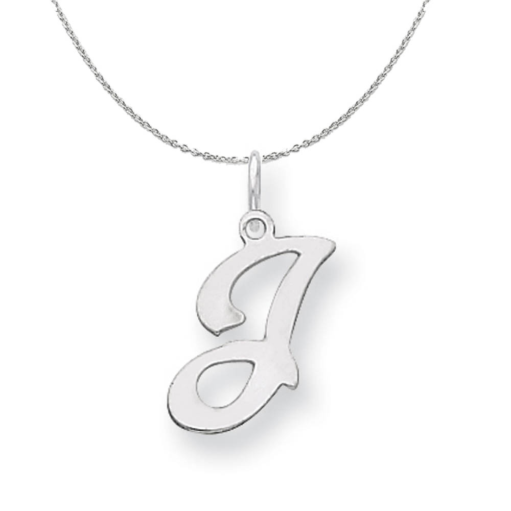 Sterling Silver, Sophia Collection, Script Initial J Necklace