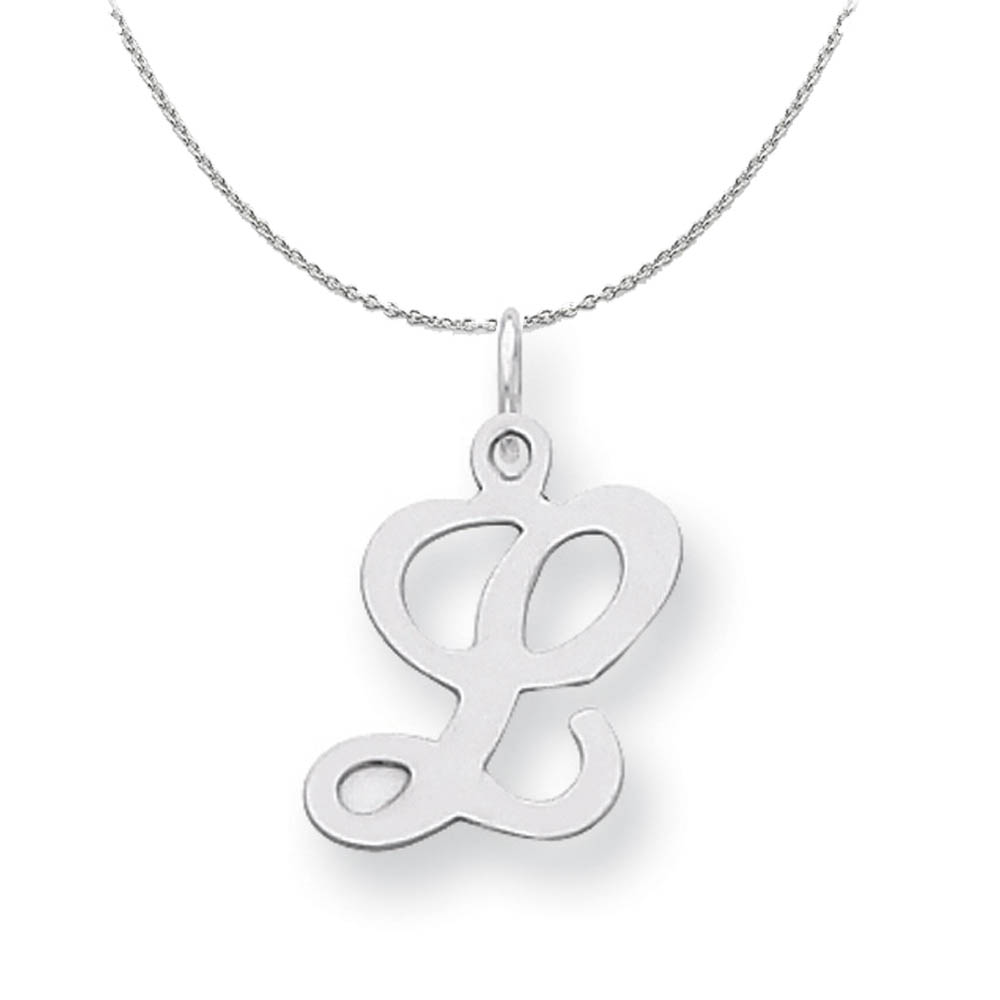 Sterling Silver, Sophia Collection, Small Script Initial Necklace
