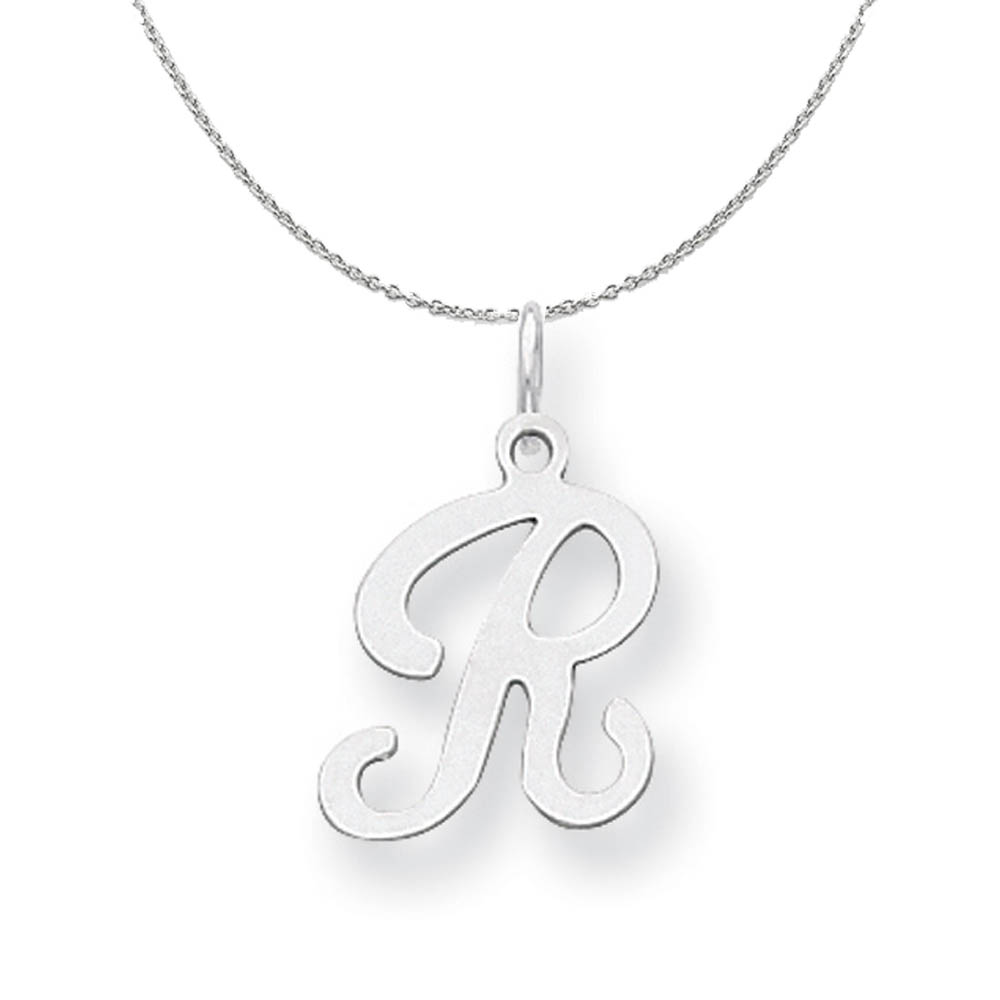 Sterling Silver, Sophia Collection, Script Initial R Necklace