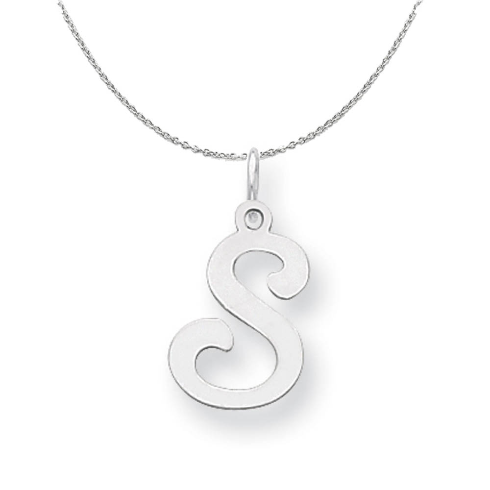 Sterling Silver, Sophia Collection, Small Script Initial Necklace