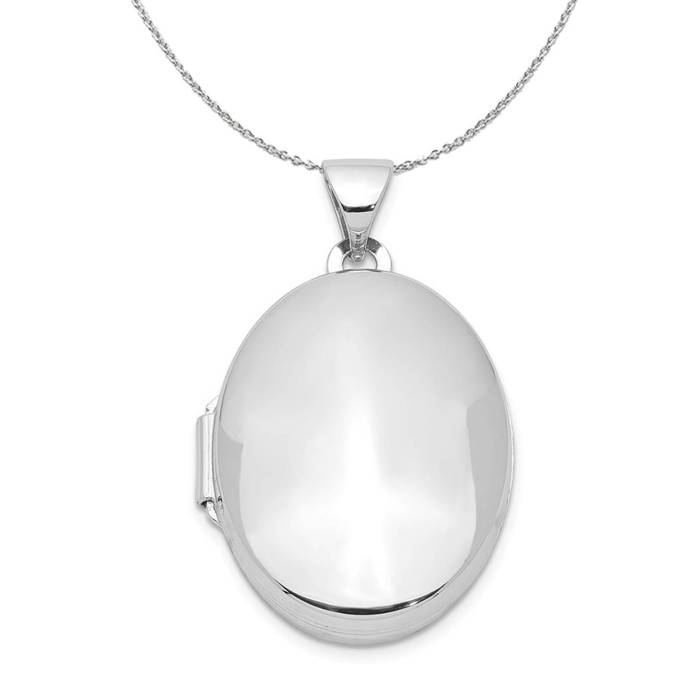 Sterling Silver 21mm Polished Oval Locket Necklace