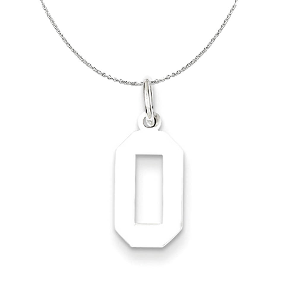 Sterling Silver, Athletic Collection Polished Number 0 Necklace