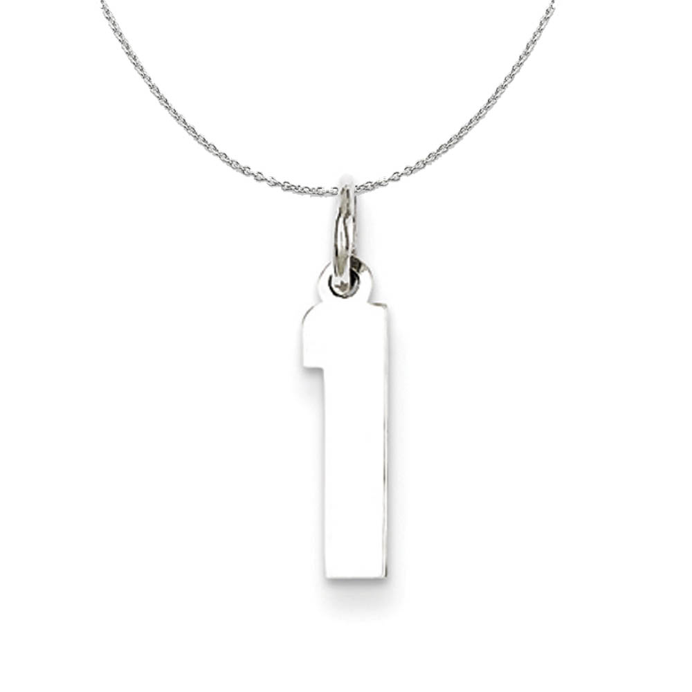 Sterling Silver, Athletic Collection Polished Number 1 Necklace