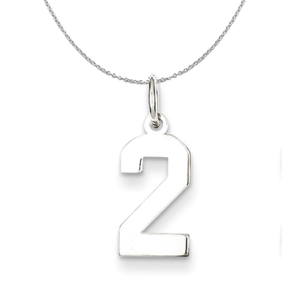 Sterling Silver, Athletic Collection Polished Number 2 Necklace