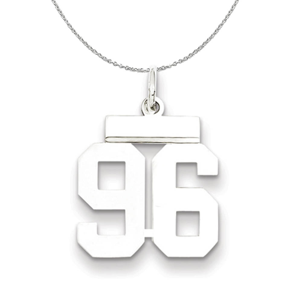 Silver, Athletic Collection Polished Number 96 Necklace