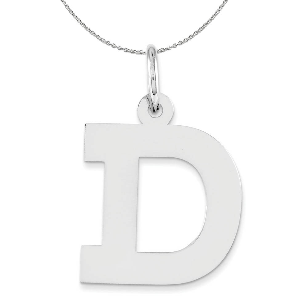Silver Amanda Collection Block Style Initial D Necklace