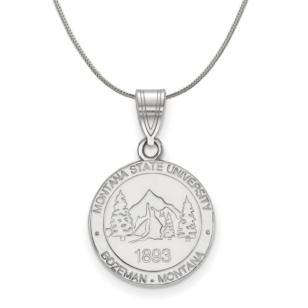 Sterling Silver Montana State Crest Pendant Necklace