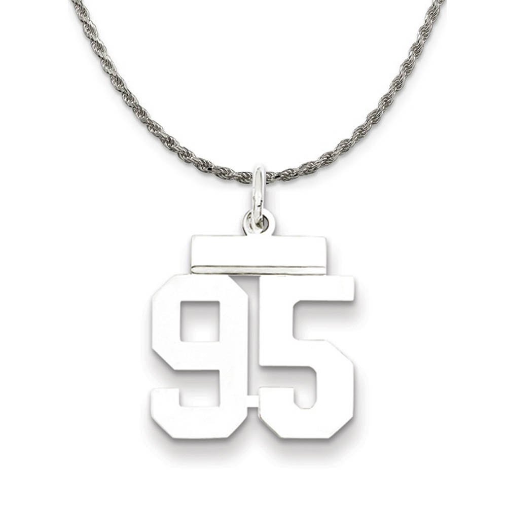 Sterling Silver Athletic Lg Polished Number 95 Necklace