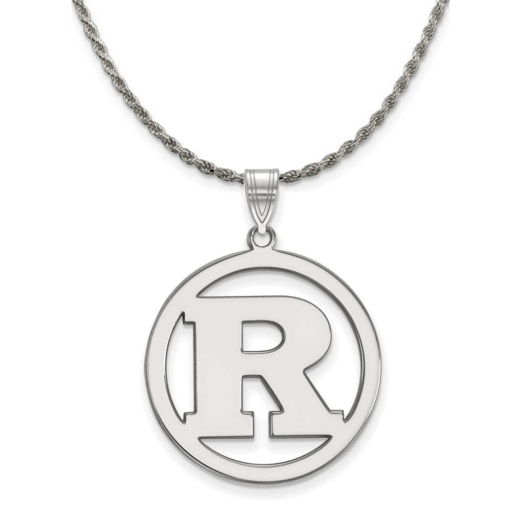 Sterling Silver Rutgers Initial R Circle Necklace