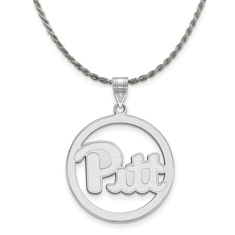 Sterling Silver U. of Pittsburgh Circle Pendant Necklace