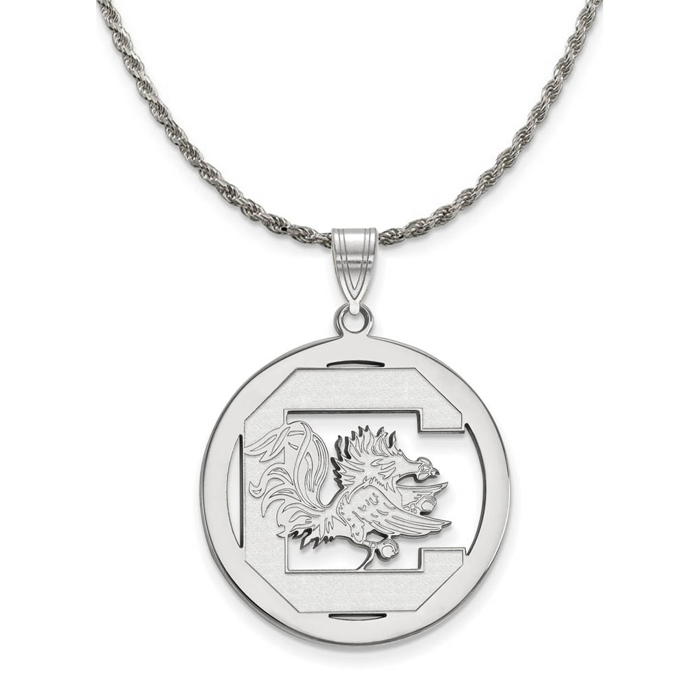 Sterling Silver South Carolina Circle Pendant Necklace