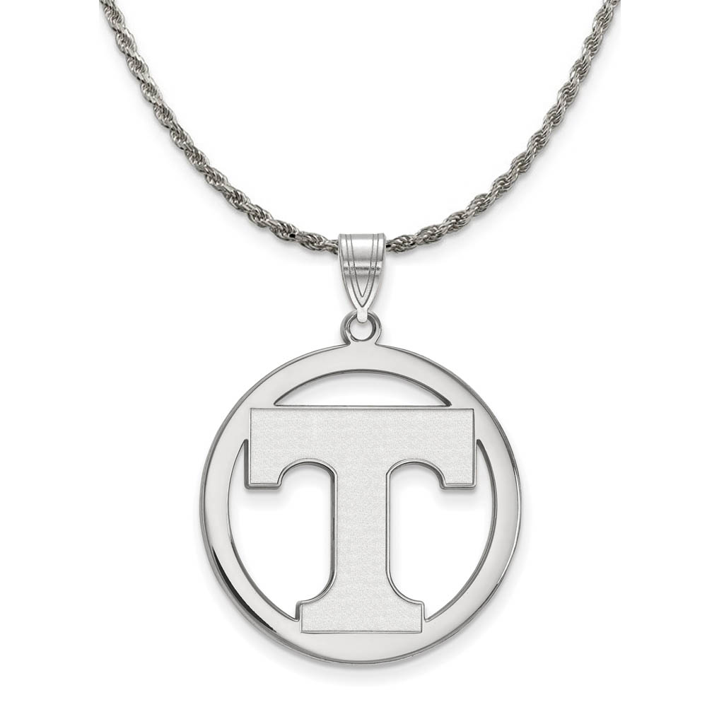 Sterling Silver U. of Tennessee Initial T Circle Necklace