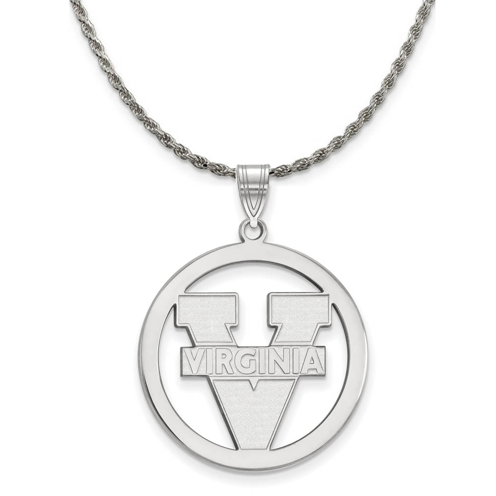 Sterling Silver U. of Virginia Circle Pendant Necklace