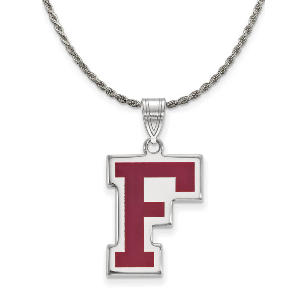 Sterling Silver Fordham U Enamel Pendant Necklace
