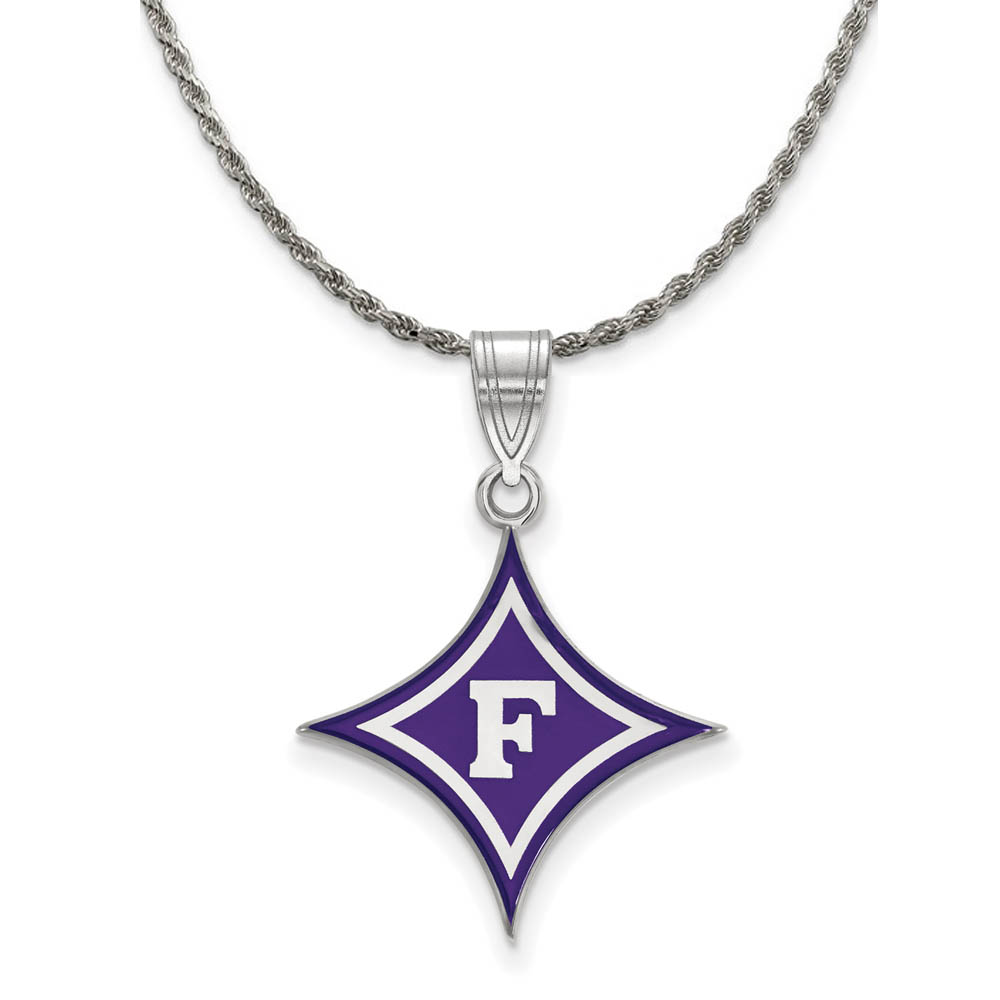 Sterling Silver Furman U Enamel Pendant Necklace
