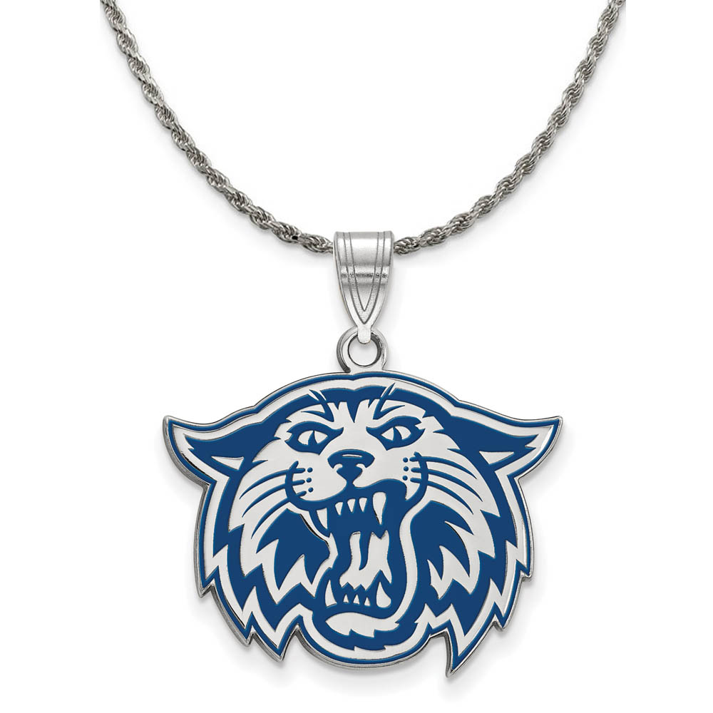 Sterling Silver Villanova U Enamel Wildcat Necklace