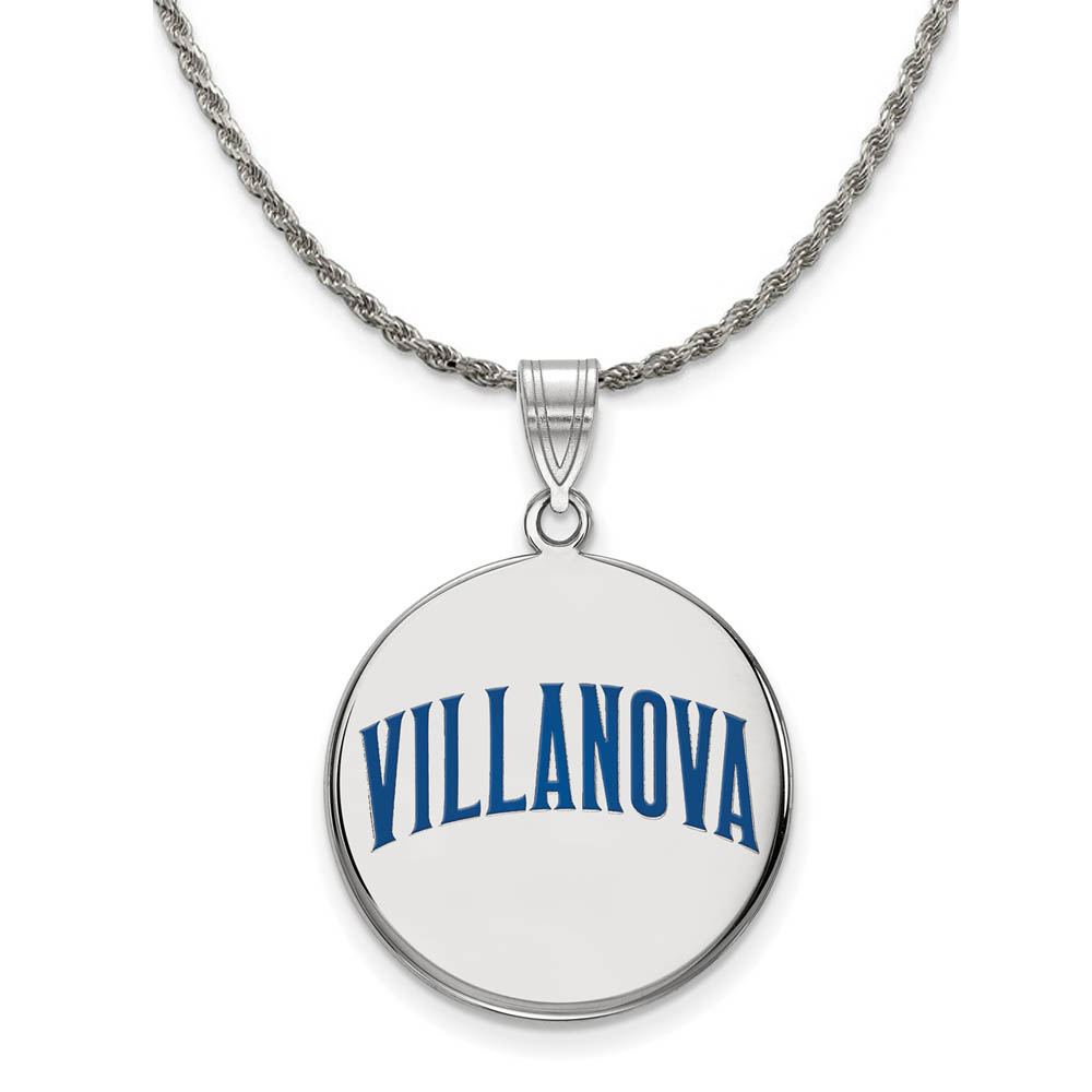 Sterling Silver Villanova U Enamel Disc Necklace