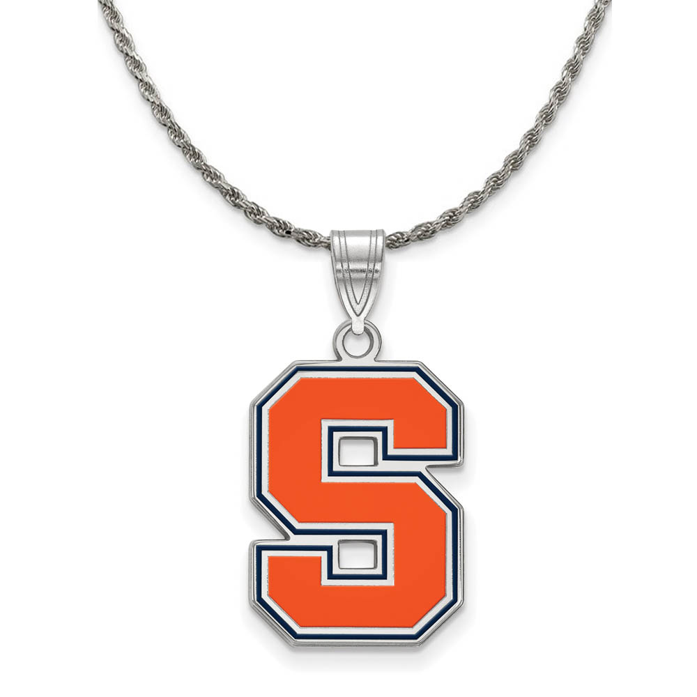 Sterling Silver Syracuse U. Enamel Pendant Necklace