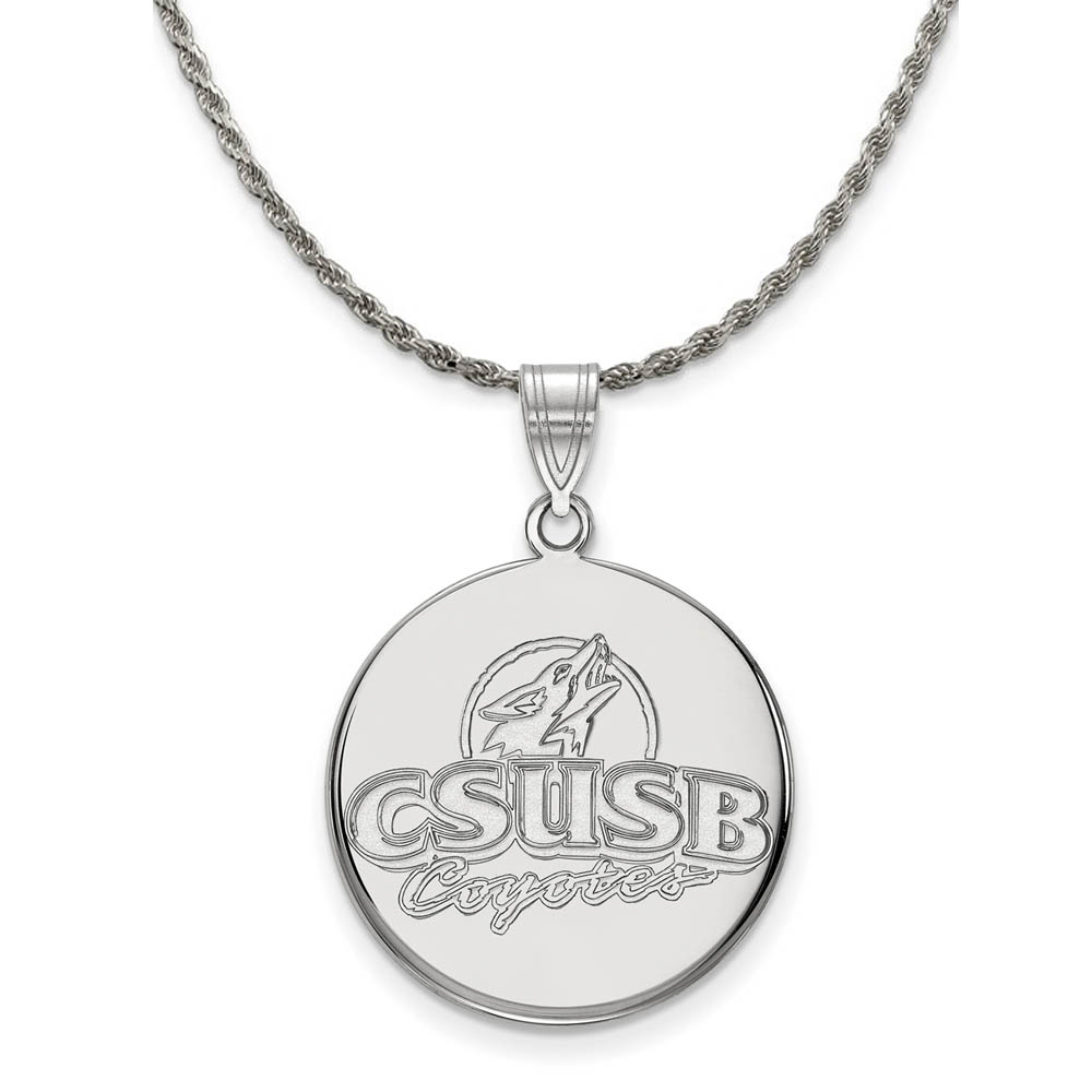 Sterling Silver Cal State San Bernardino Disc Necklace