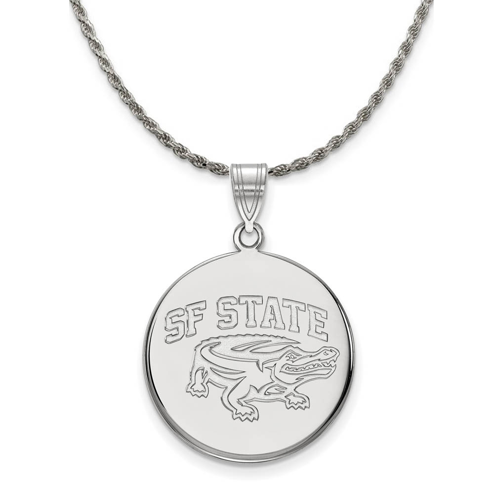 Sterling Silver San Francisco State Disc Necklace