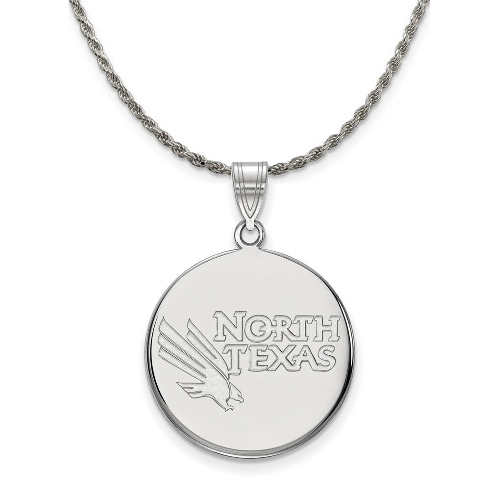 Sterling Silver North Texas Disc Pendant Necklace