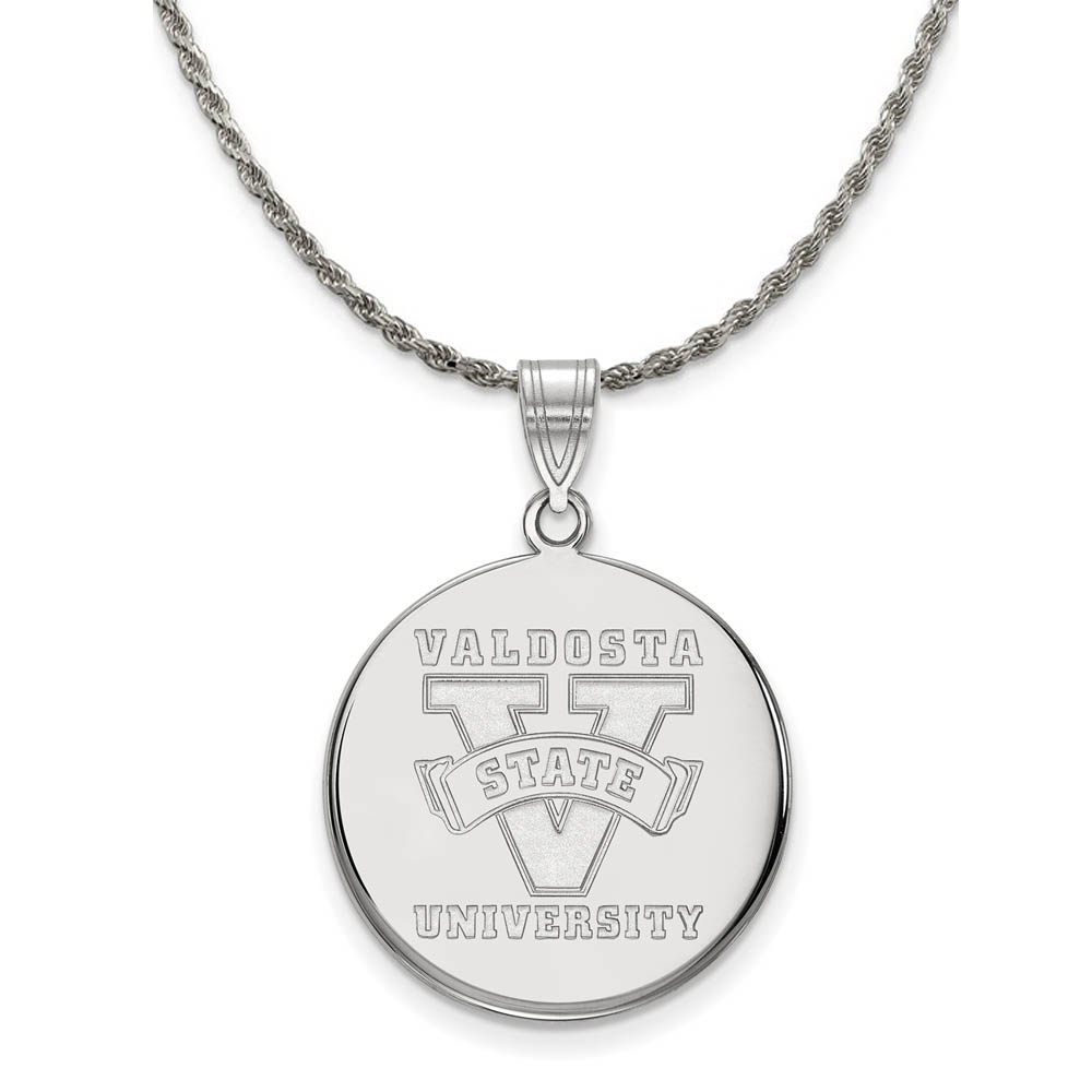 Sterling Silver Valdosta State Disc Pendant Necklace