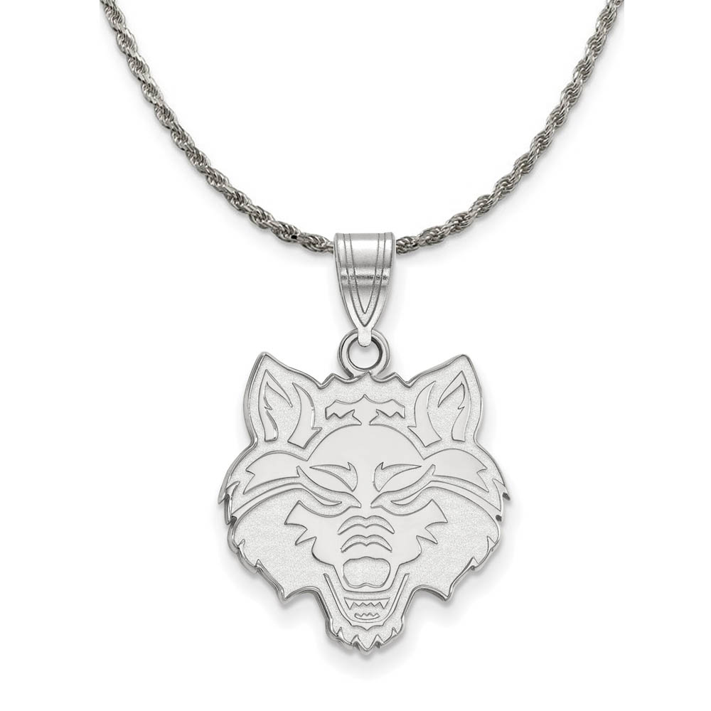 Sterling Silver Arkansas State Logo Pendant Necklace