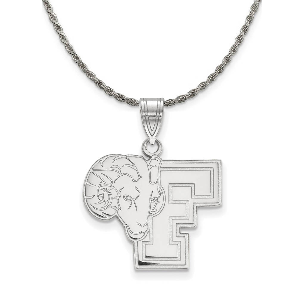Sterling Silver Fordham U Logo Necklace