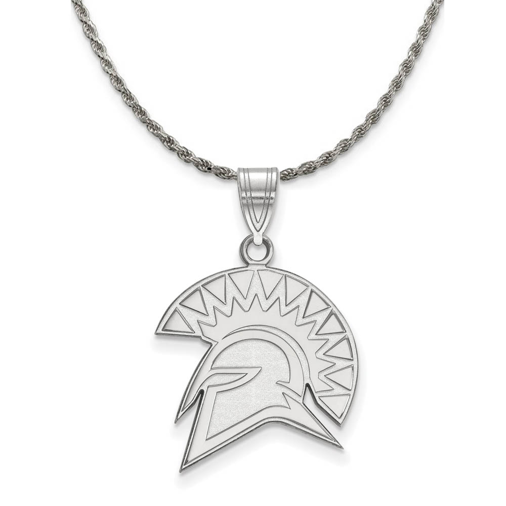 Sterling Silver San Jose State Logo Pendant Necklace