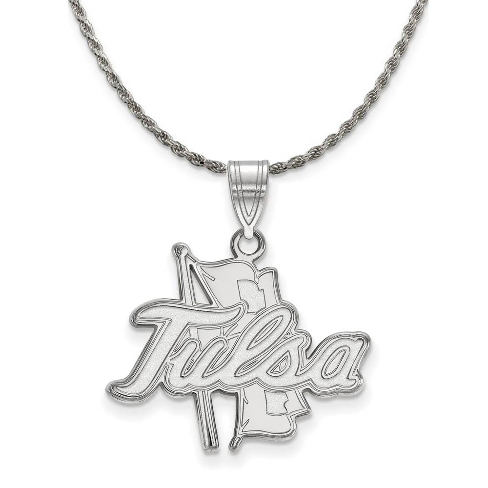 Sterling Silver The U. of Tulsa Script Logo Necklace