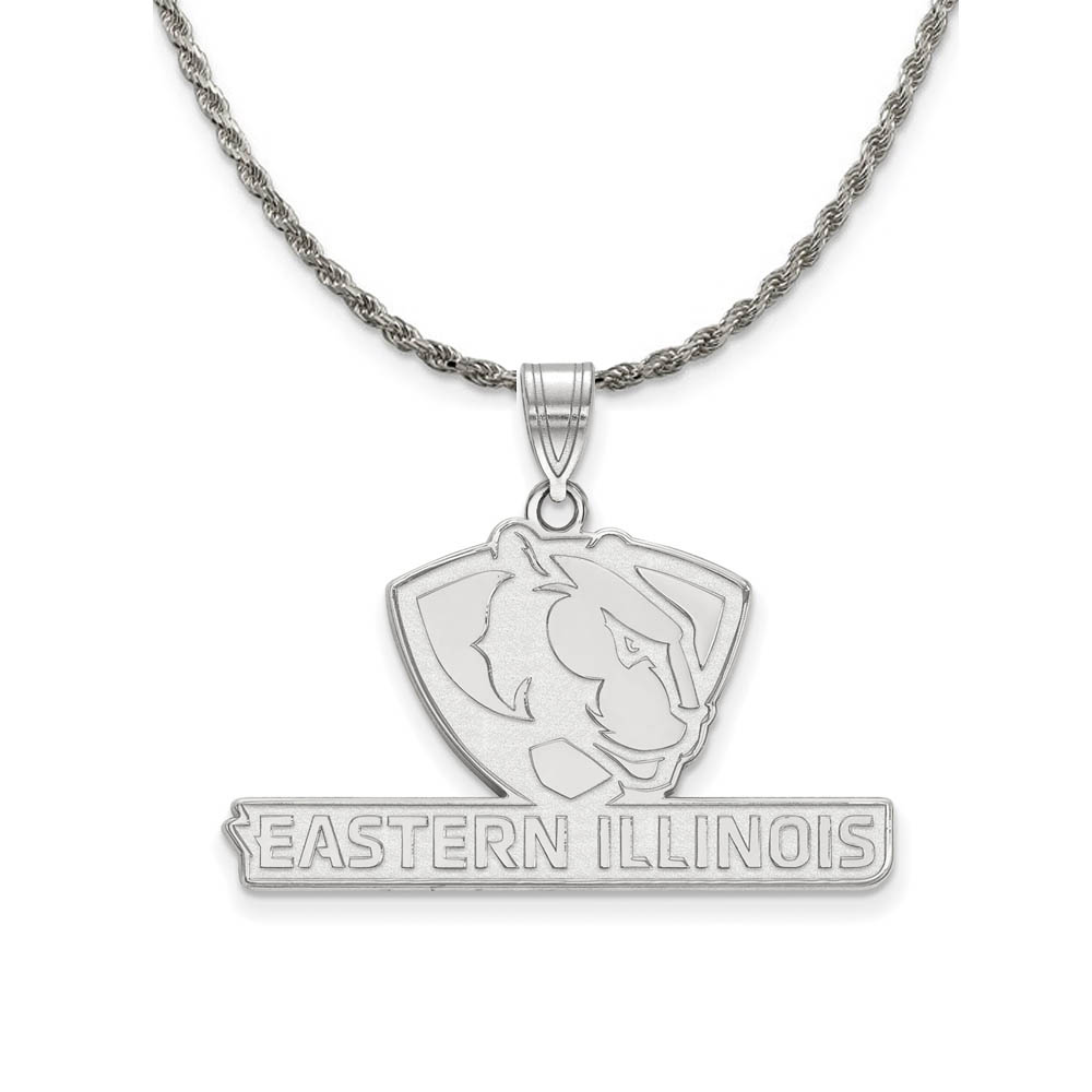 Sterling Silver Eastern Illinois U Pendant Necklace