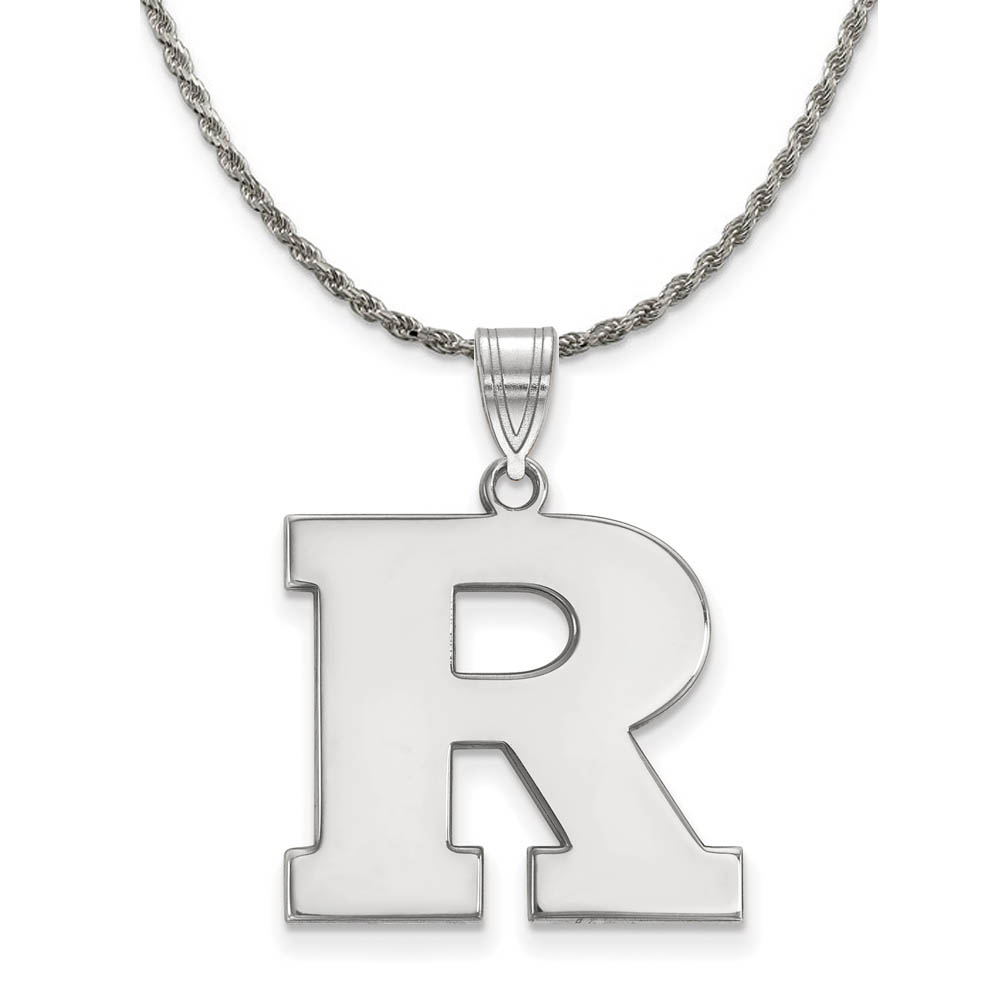 Sterling Silver Rutgers Initial R Necklace
