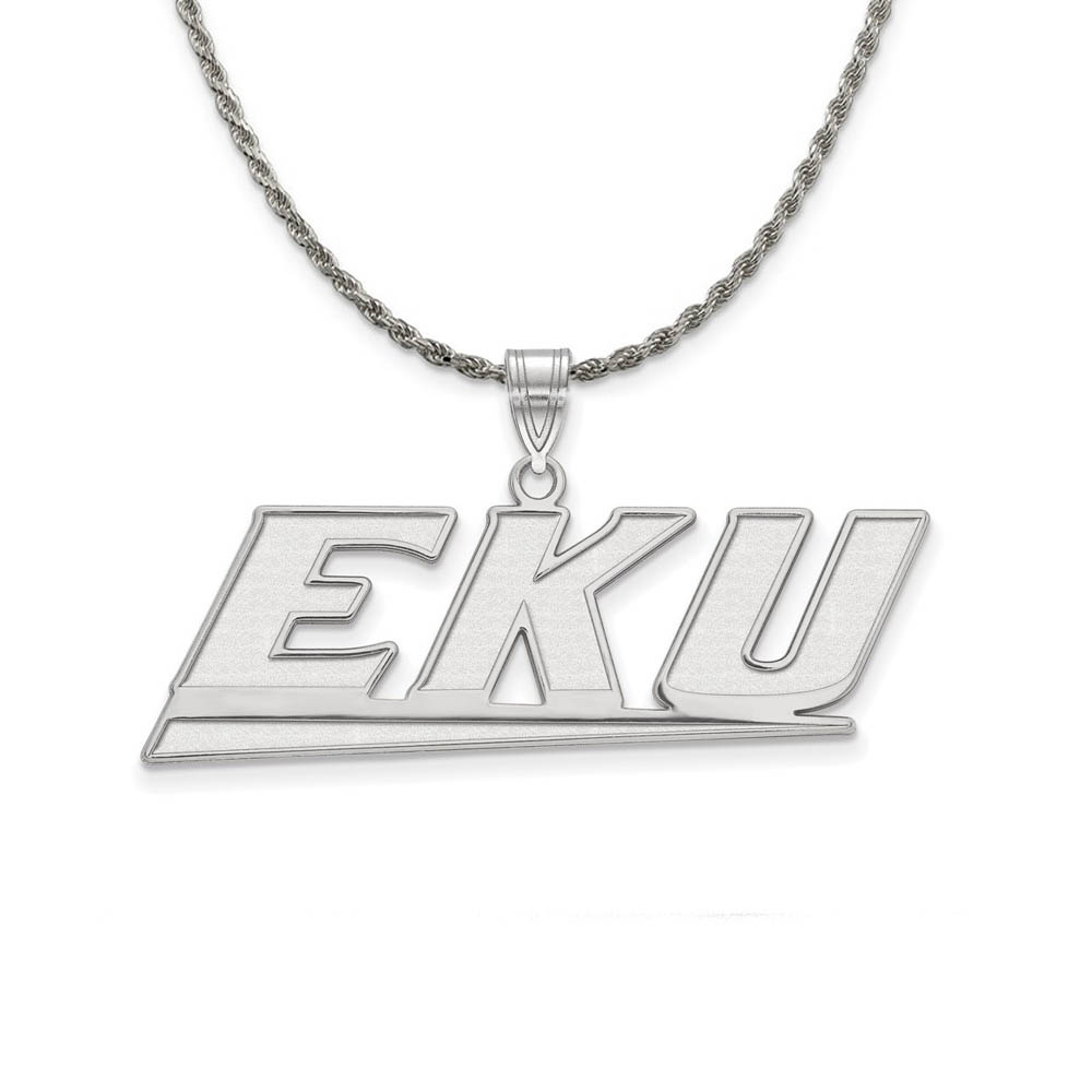 Sterling Silver Eastern Kentucky U Lg Logo Necklace