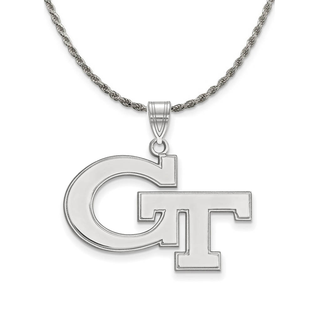Sterling Silver Georgia Technology 'GT' Necklace