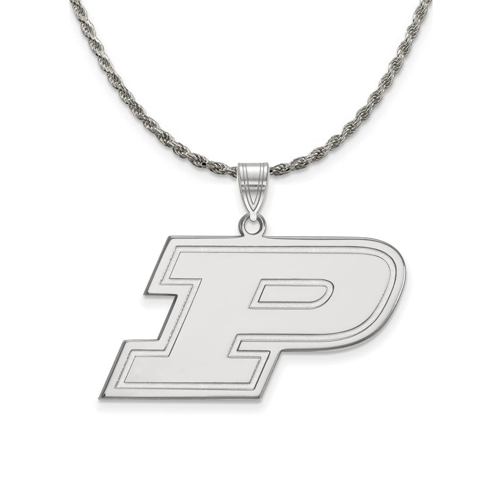 Sterling Silver Purdue Initial P Necklace