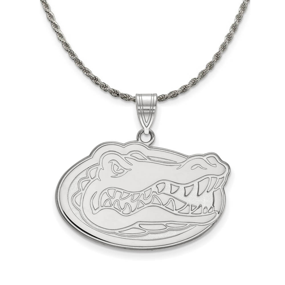 Sterling Silver U. of Florida Lg Gators Pendant Necklace