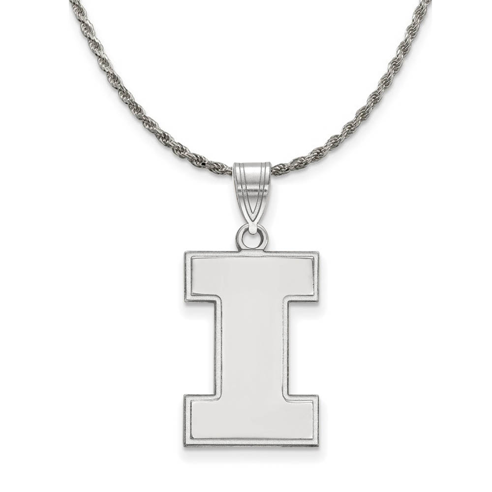 Sterling Silver U. of Illinois Initial I Necklace