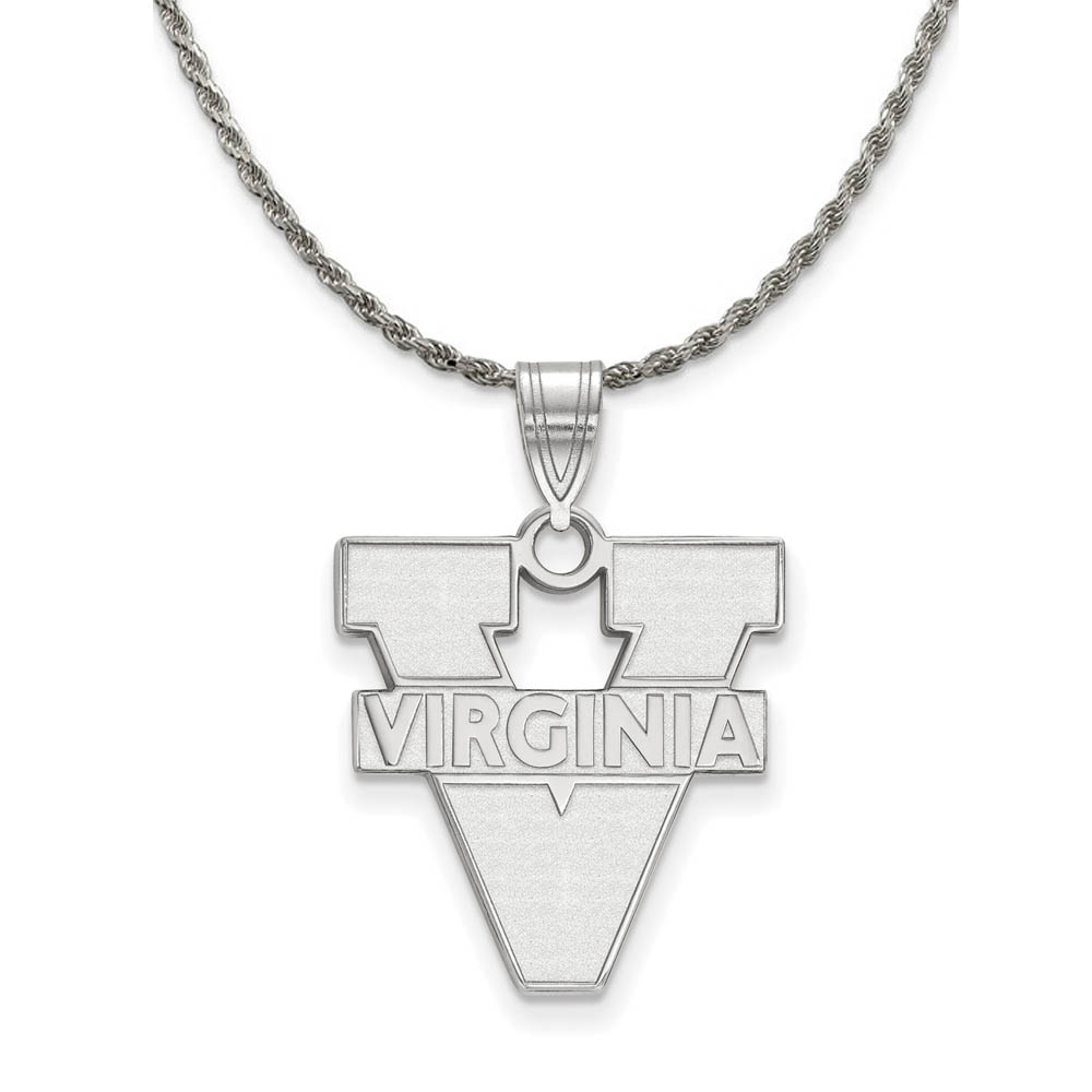 Sterling Silver U. of Virginia 'V' Logo Pendant Necklace