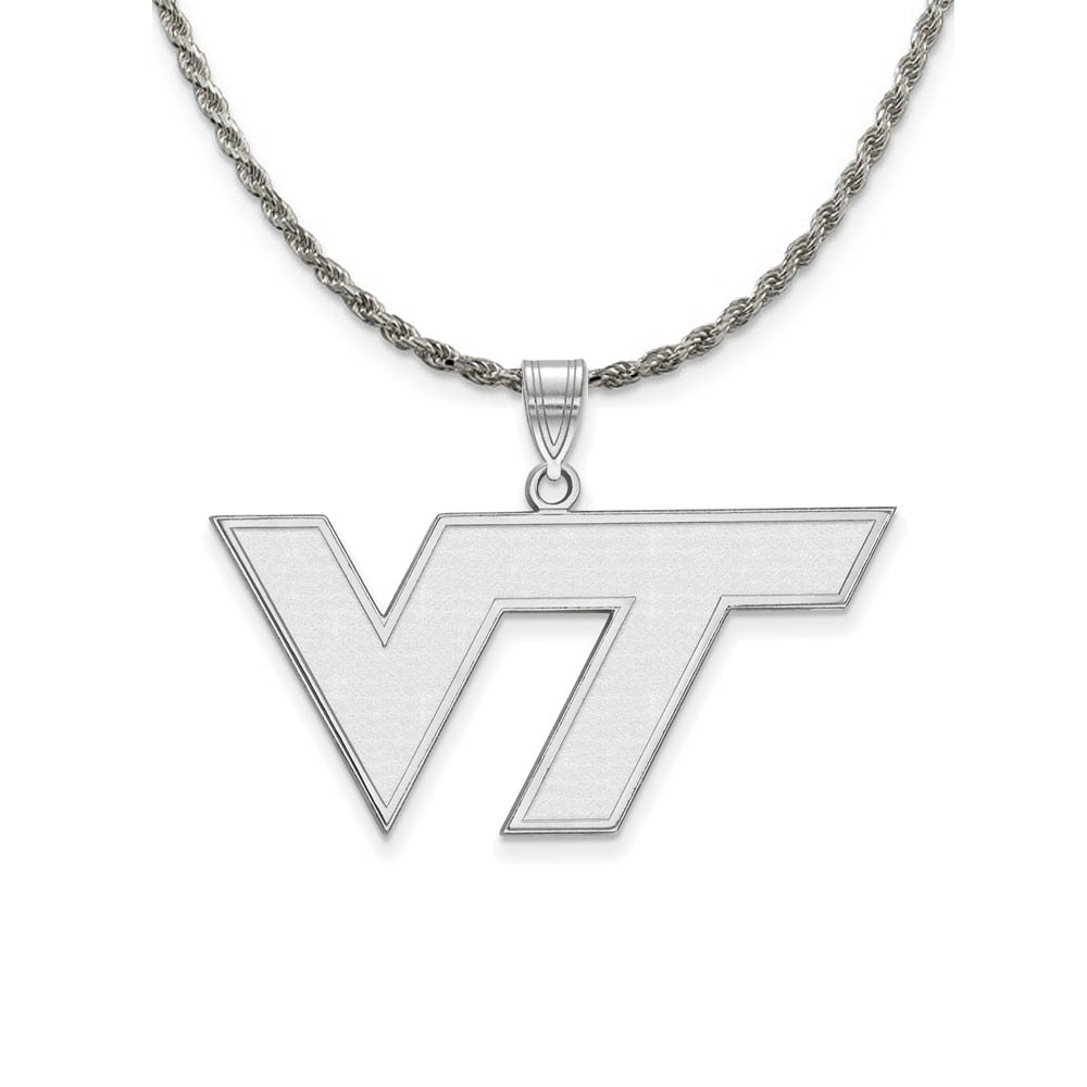 Sterling Silver Virginia Tech 'VT' Necklace