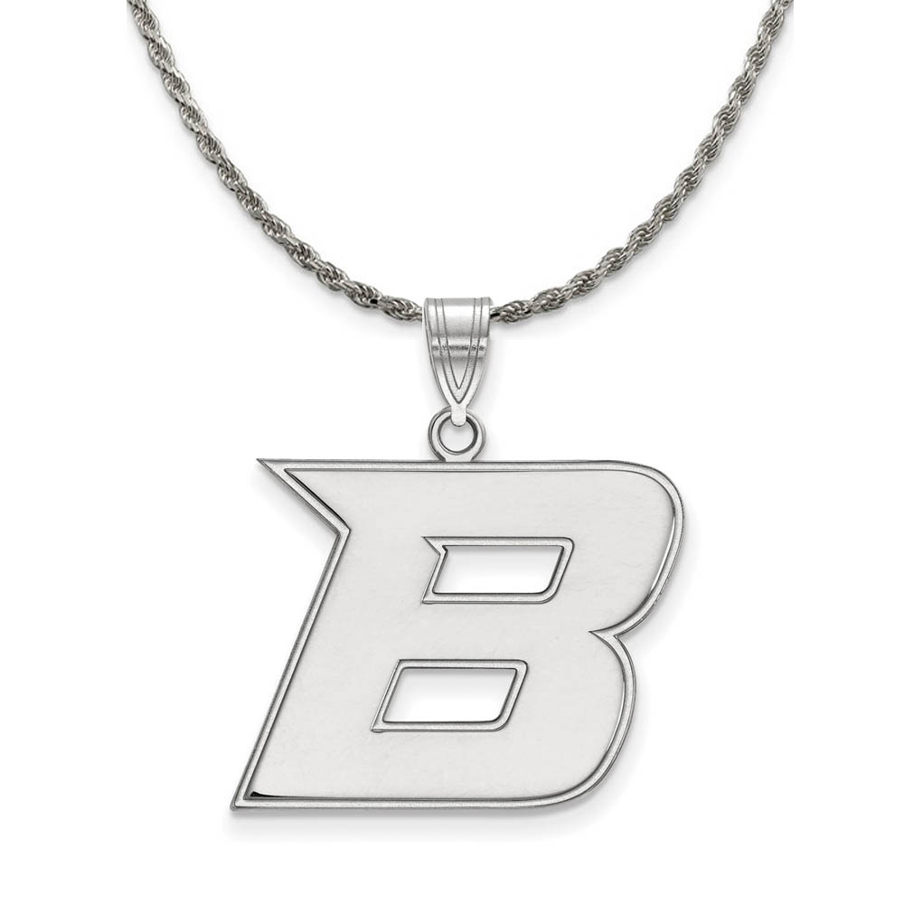 Sterling Silver Boise State Initial B Necklace