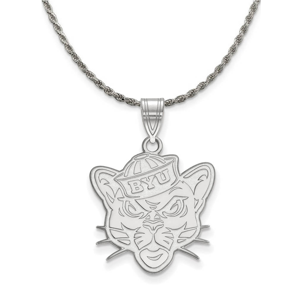 Sterling Silver Brigham Young U Logo Pendant Necklace